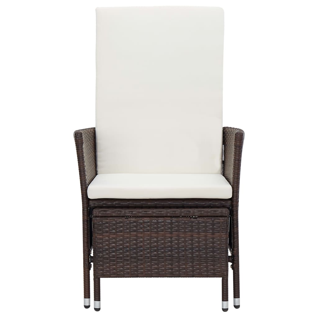 3-delige Loungeset met kussens poly rattan bruin - Griffin Retail