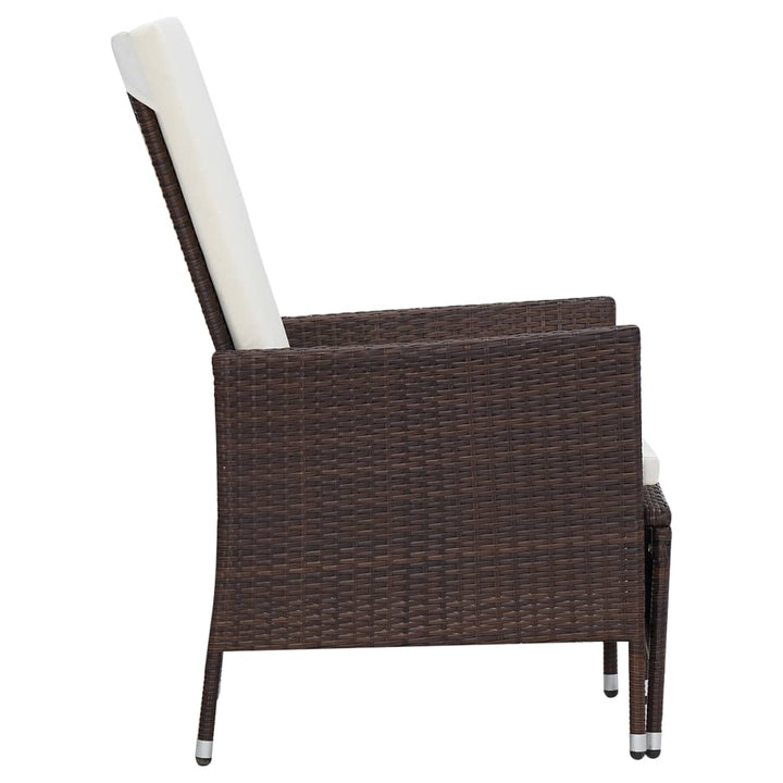 3-delige Loungeset met kussens poly rattan bruin - Griffin Retail