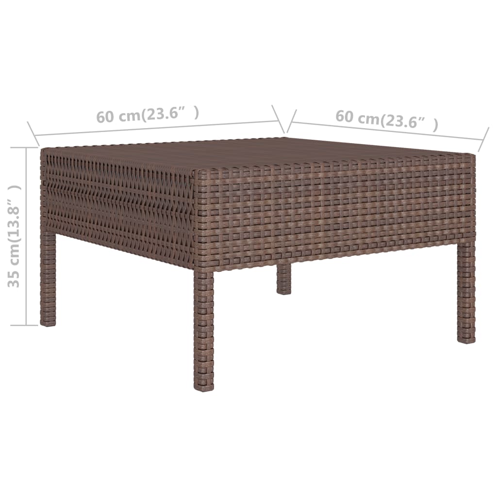 3-delige Loungeset met kussens poly rattan bruin - Griffin Retail