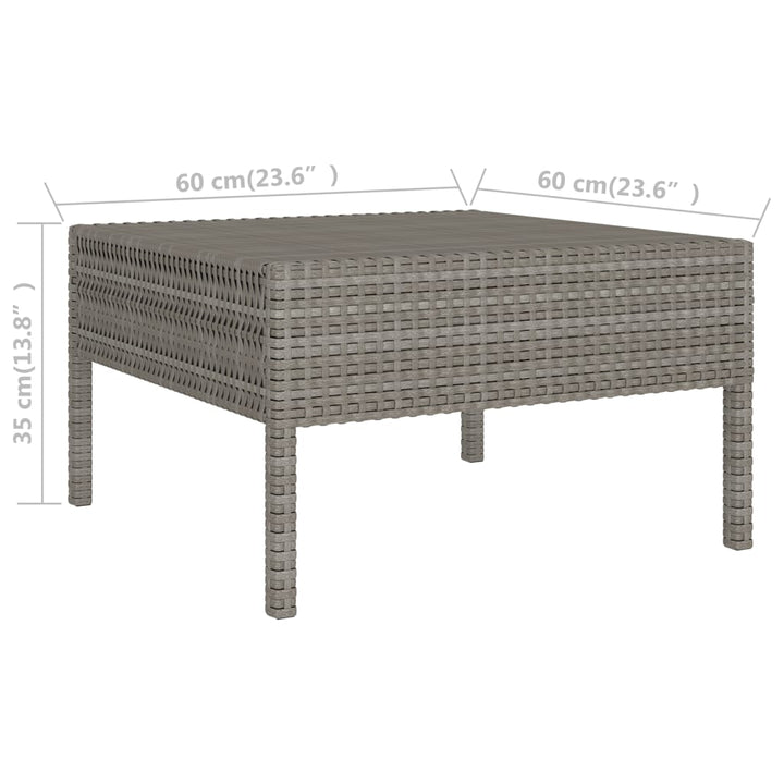 3-delige Loungeset met kussens poly rattan grijs - Griffin Retail