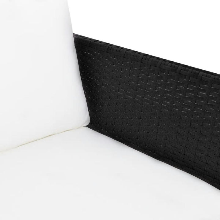 3-delige Loungeset met kussens poly rattan zwart - Griffin Retail