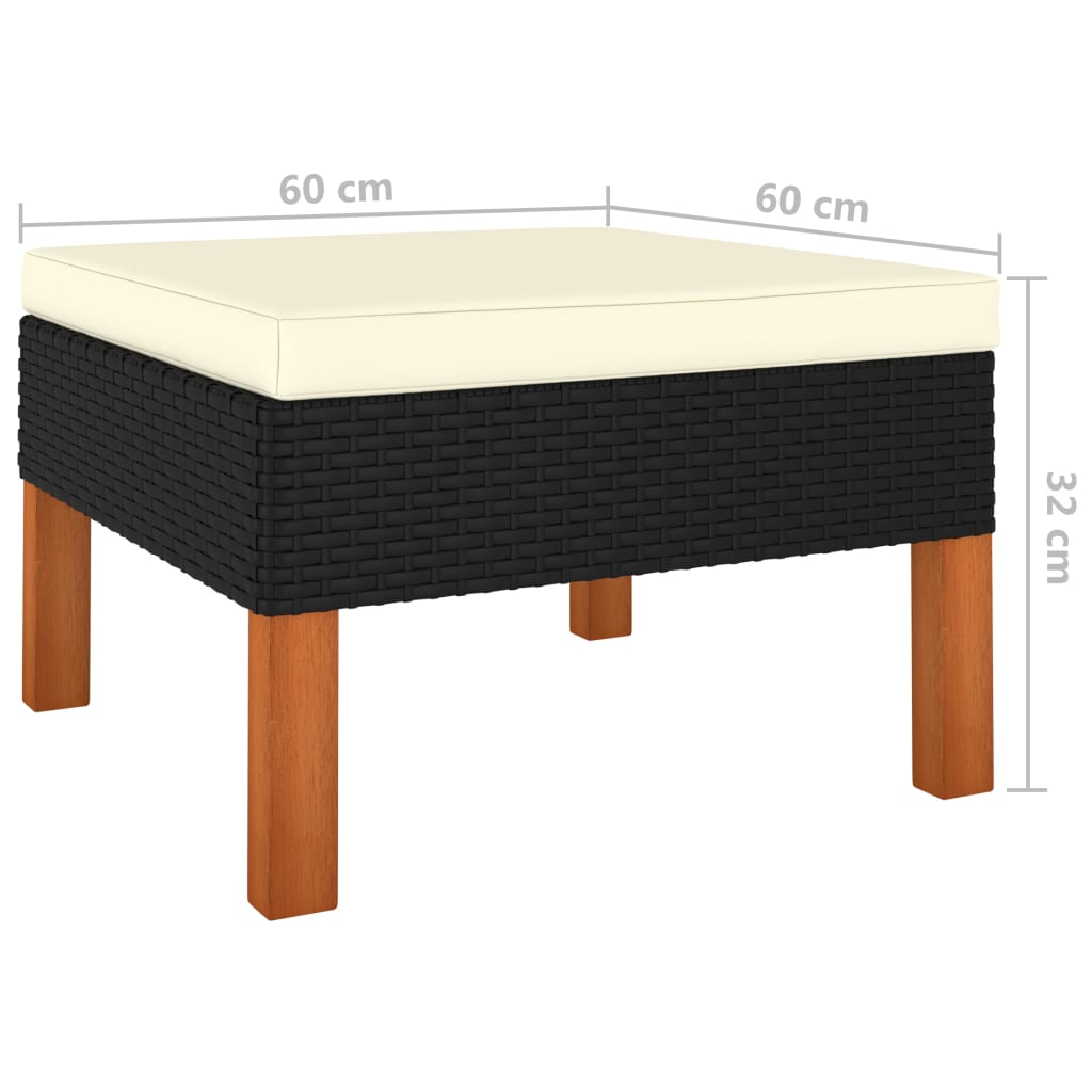 3-delige Loungeset poly rattan en massief eucalyptushout - Griffin Retail