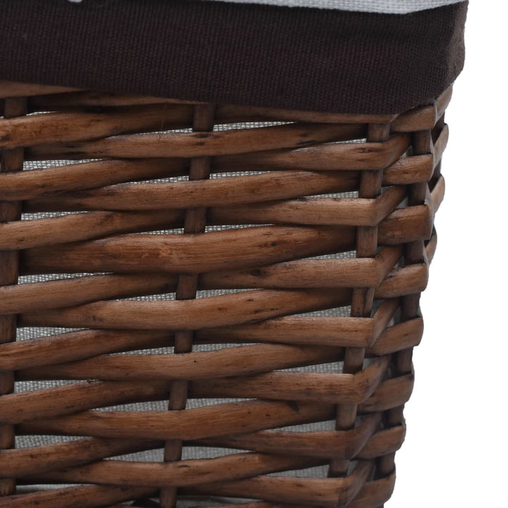 3-delige Mandenset stapelbaar wilgenhout bruin - Griffin Retail