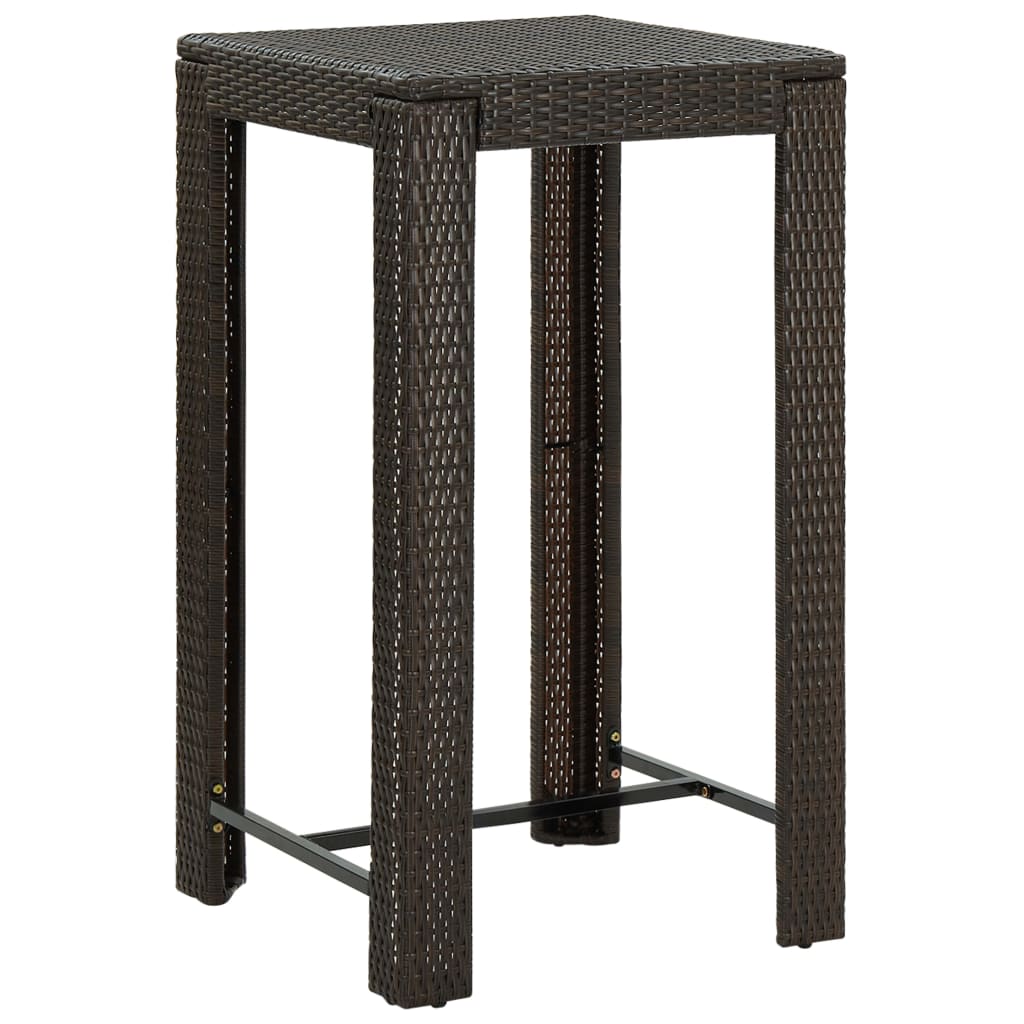 3-delige Tuinbarset met armleuningen poly rattan bruin - Griffin Retail