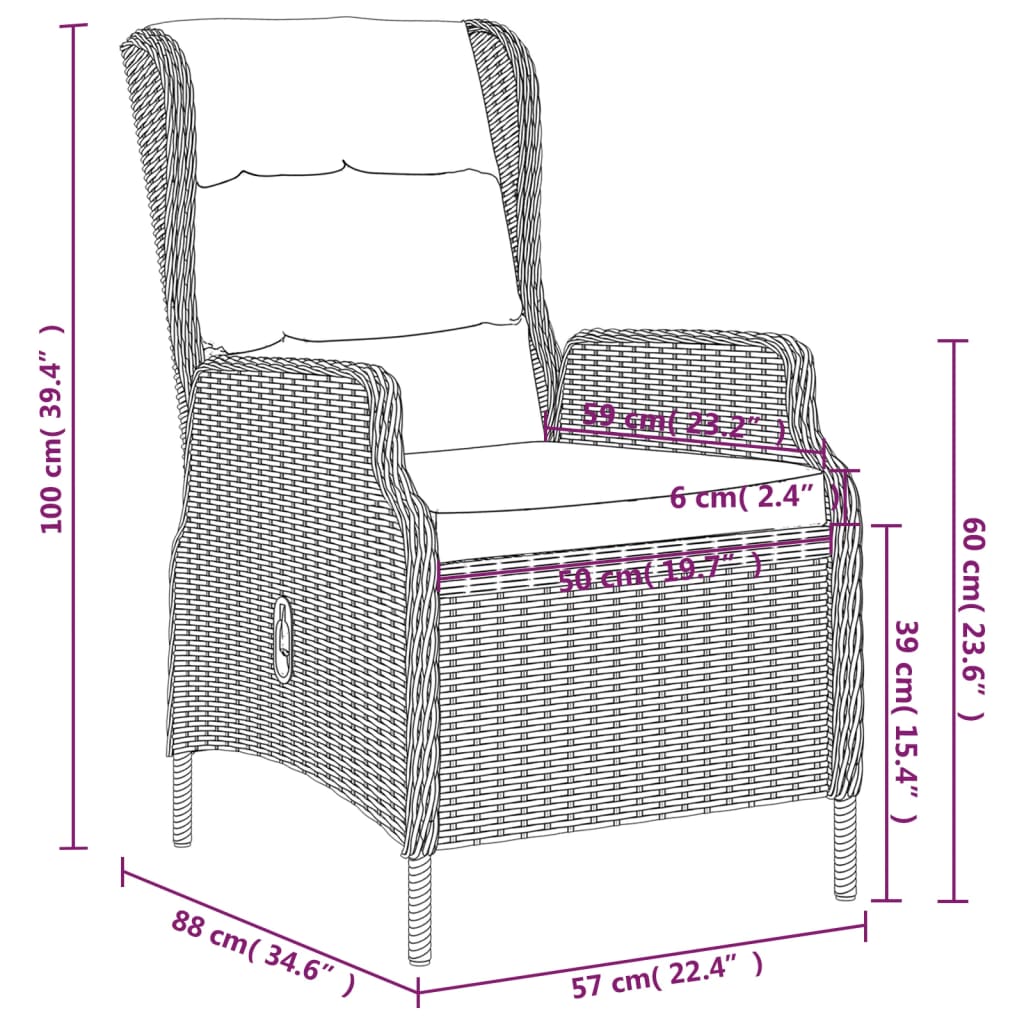 3-delige Tuinset donkergrijs - Griffin Retail