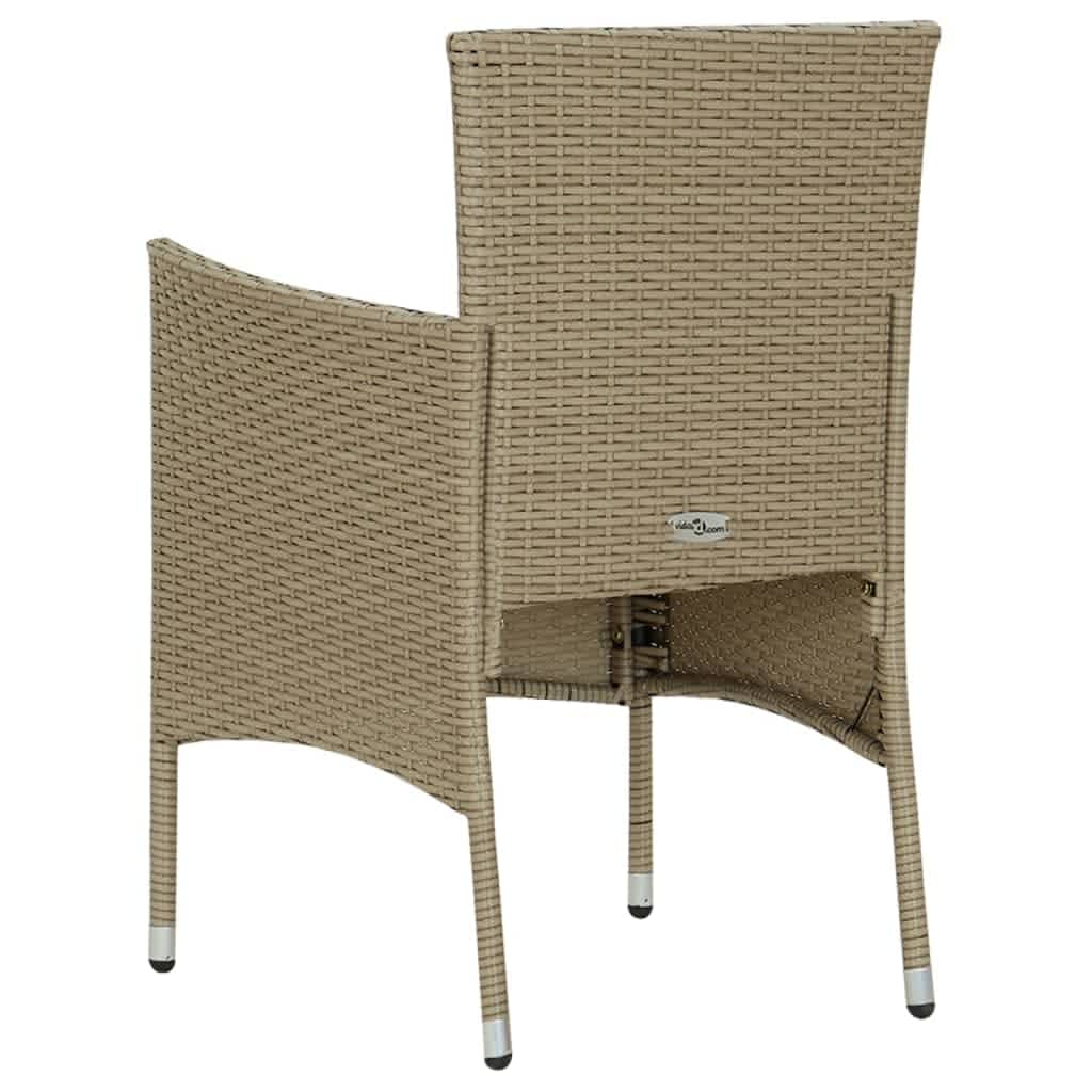 3-delige Tuinset met kussens poly rattan beige - Griffin Retail