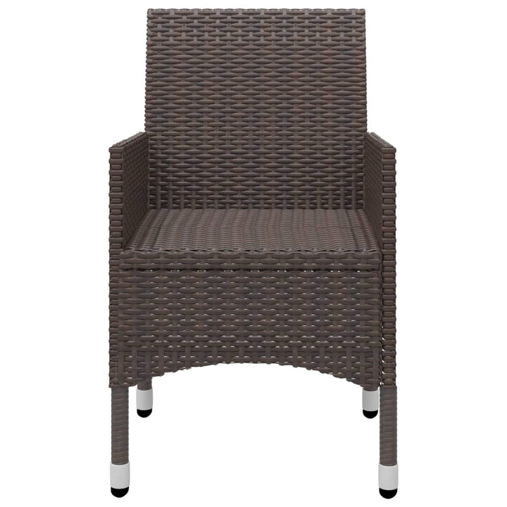 3-delige Tuinset poly rattan en glas bruin - Griffin Retail