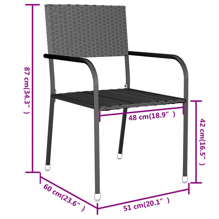 3-delige Tuinset poly rattan grijs - Griffin Retail