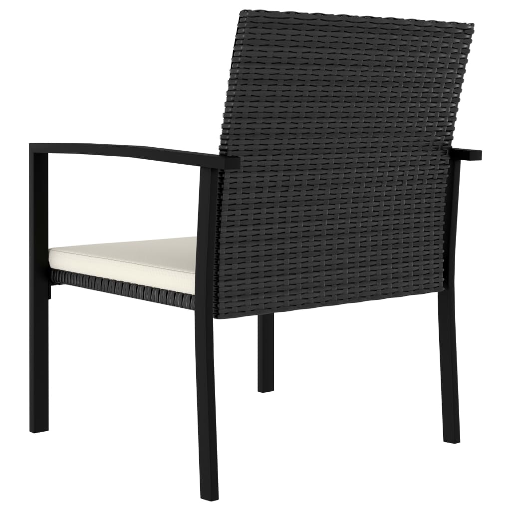 3-delige Tuinset poly rattan zwart - Griffin Retail