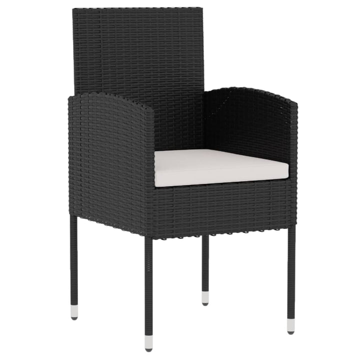 3-delige Tuinset poly rattan zwart - Griffin Retail