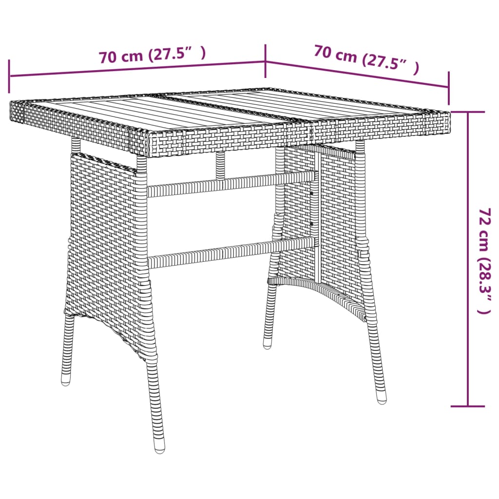 3-delige Tuinset poly rattan zwart - Griffin Retail