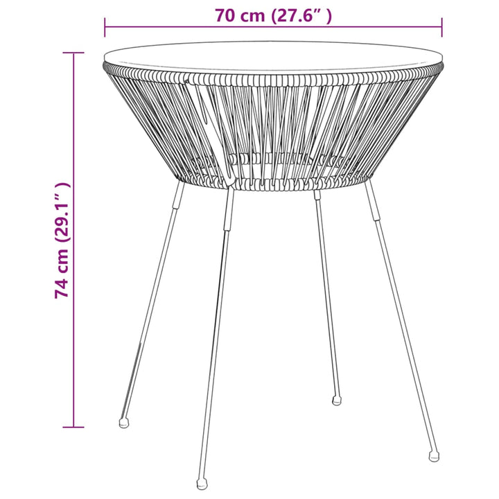 3-delige Tuinset PVC-rattan zwart - Griffin Retail