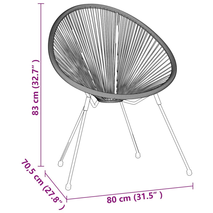 3-delige Tuinset PVC-rattan zwart - Griffin Retail