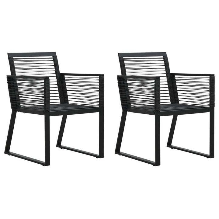 3-delige Tuinset PVC-rattan zwart - Griffin Retail