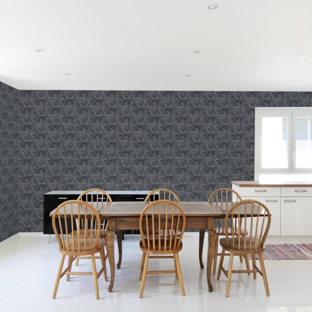 DUTCH WALLCOVERINGS Behang Onyx antraciet- en goudkleurig