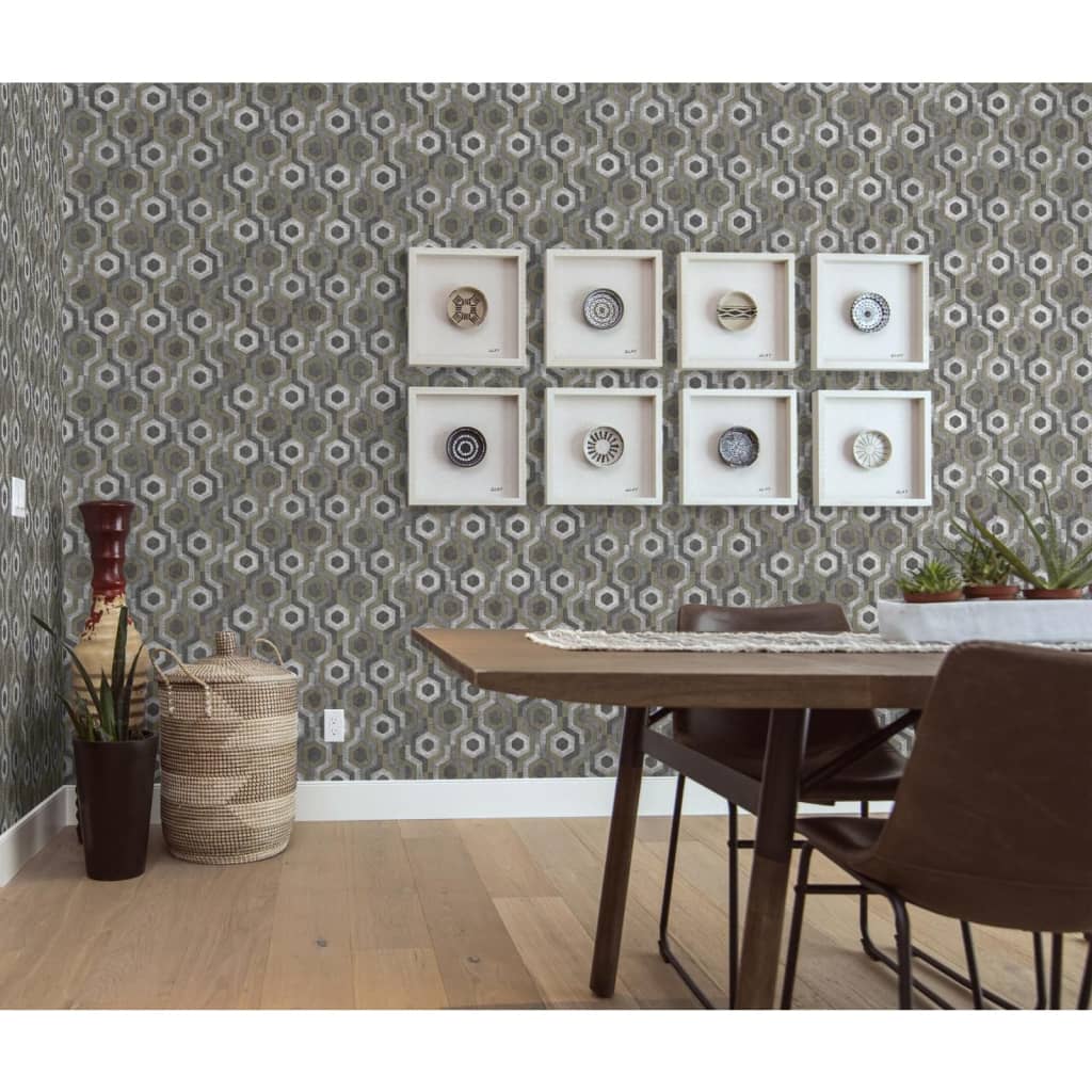 DUTCH WALLCOVERINGS Behang Galactic zilverkleurig en bruin