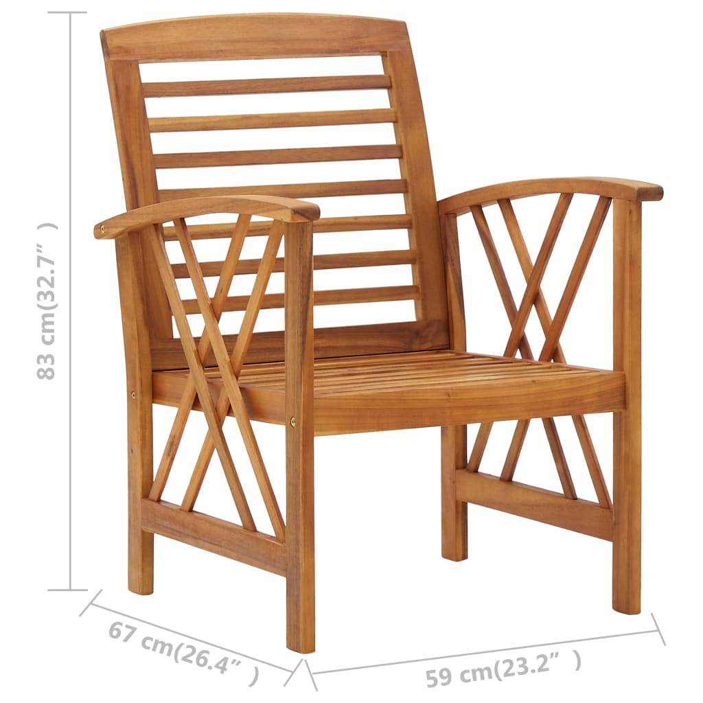 4-delige Loungeset massief acaciahout - Griffin Retail