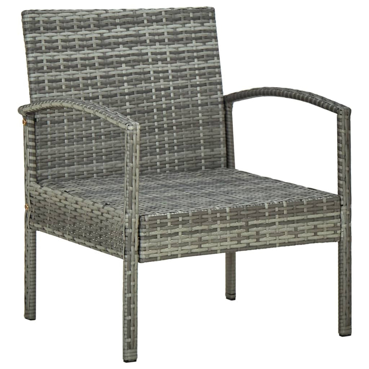 4-delige Loungeset met kussens poly rattan grijs - Griffin Retail