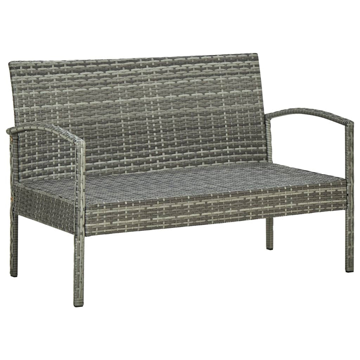 4-delige Loungeset met kussens poly rattan grijs - Griffin Retail