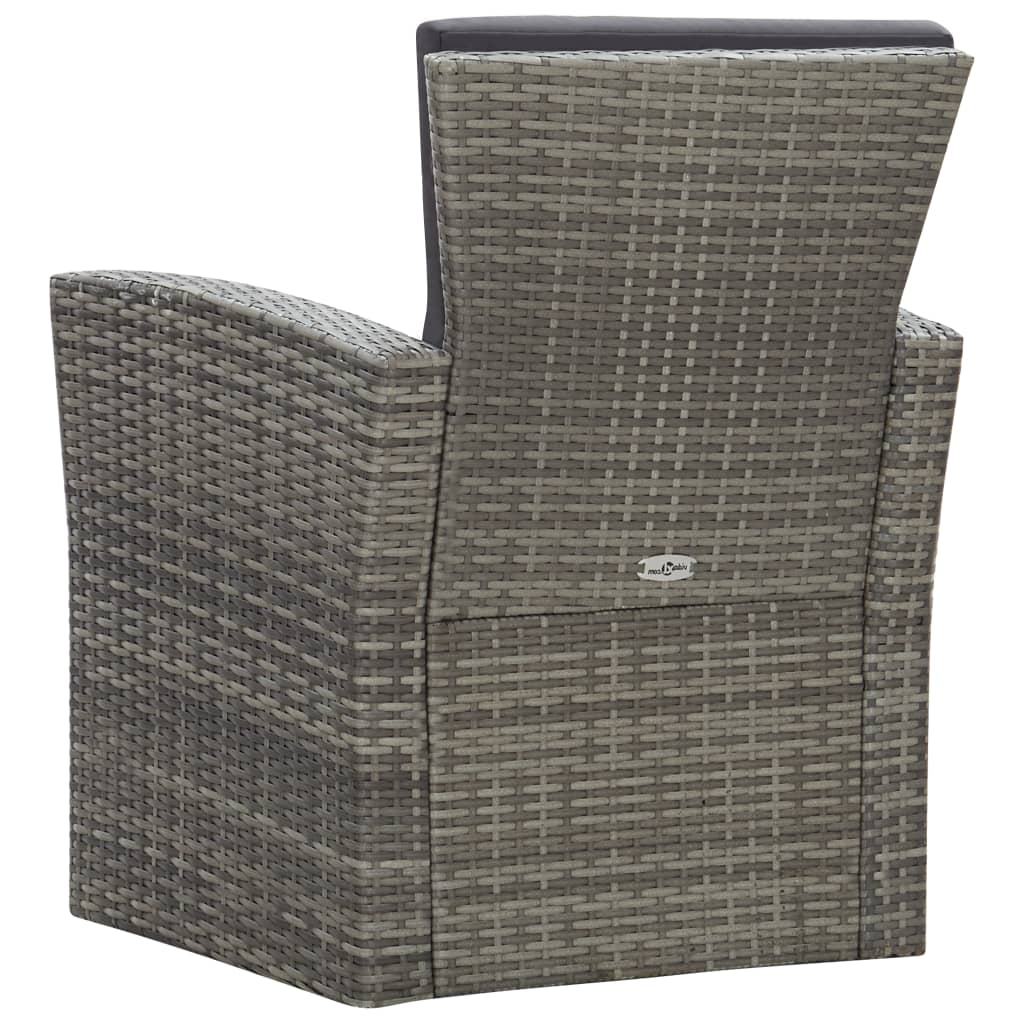 4-delige Loungeset met kussens poly rattan grijs - Griffin Retail