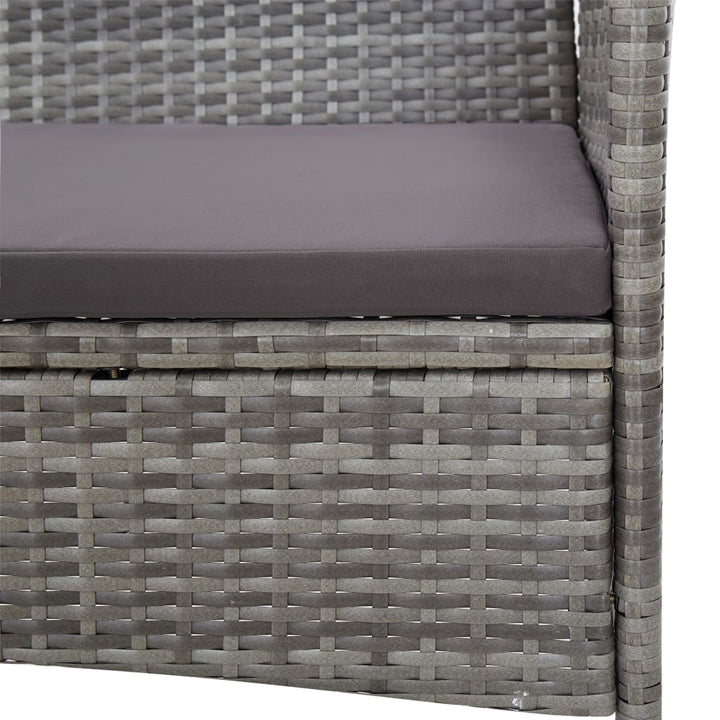 4-delige Loungeset met kussens poly rattan grijs - Griffin Retail