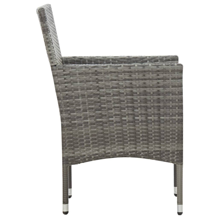 4-delige Loungeset met kussens poly rattan grijs - Griffin Retail