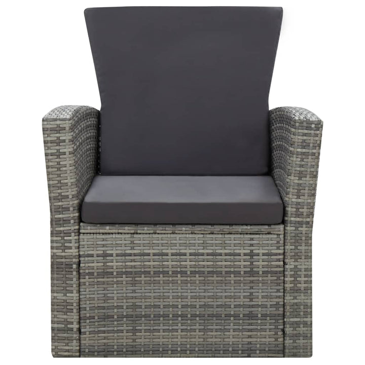 4-delige Loungeset met kussens poly rattan grijs - Griffin Retail