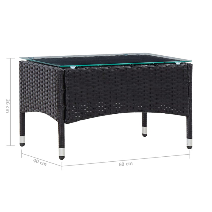 4-delige Loungeset met kussens poly rattan zwart - Griffin Retail