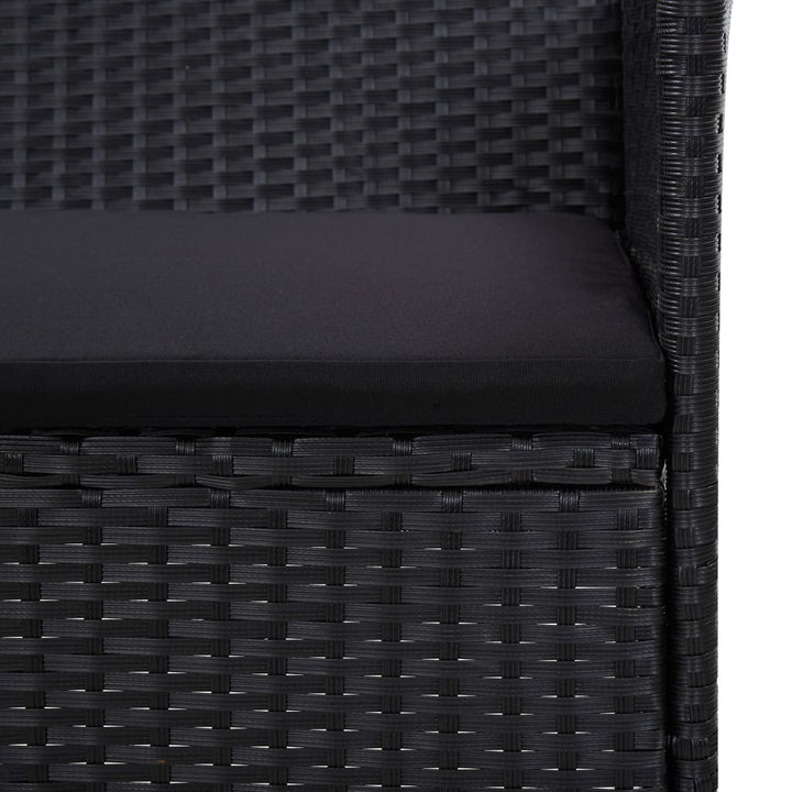 4-delige Loungeset met kussens poly rattan zwart - Griffin Retail