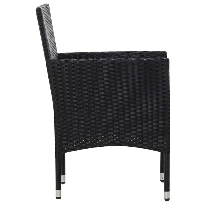 4-delige Loungeset met kussens poly rattan zwart - Griffin Retail