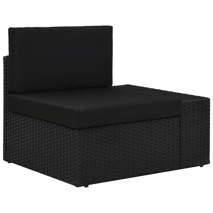 4-delige Loungeset poly rattan zwart - Griffin Retail