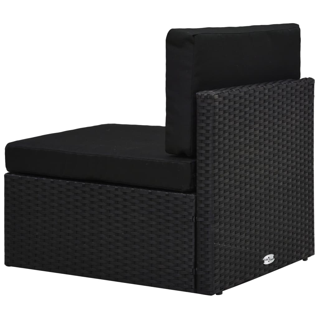 4-delige Loungeset poly rattan zwart - Griffin Retail