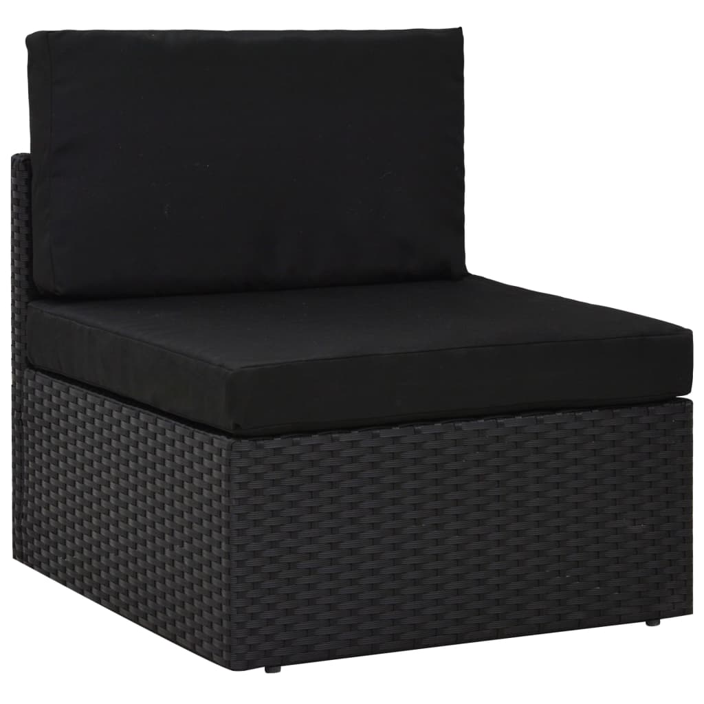 4-delige Loungeset poly rattan zwart - Griffin Retail