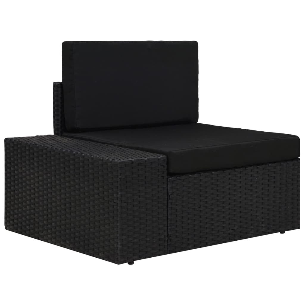 4-delige Loungeset poly rattan zwart - Griffin Retail