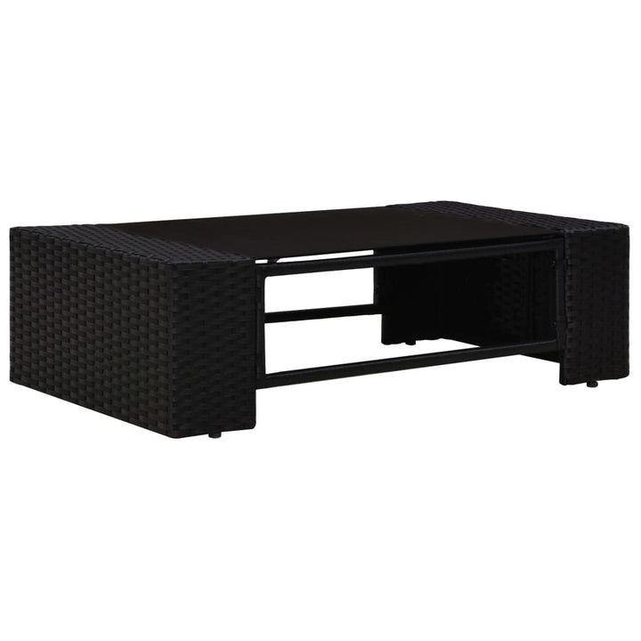 4-delige Loungeset poly rattan zwart - Griffin Retail