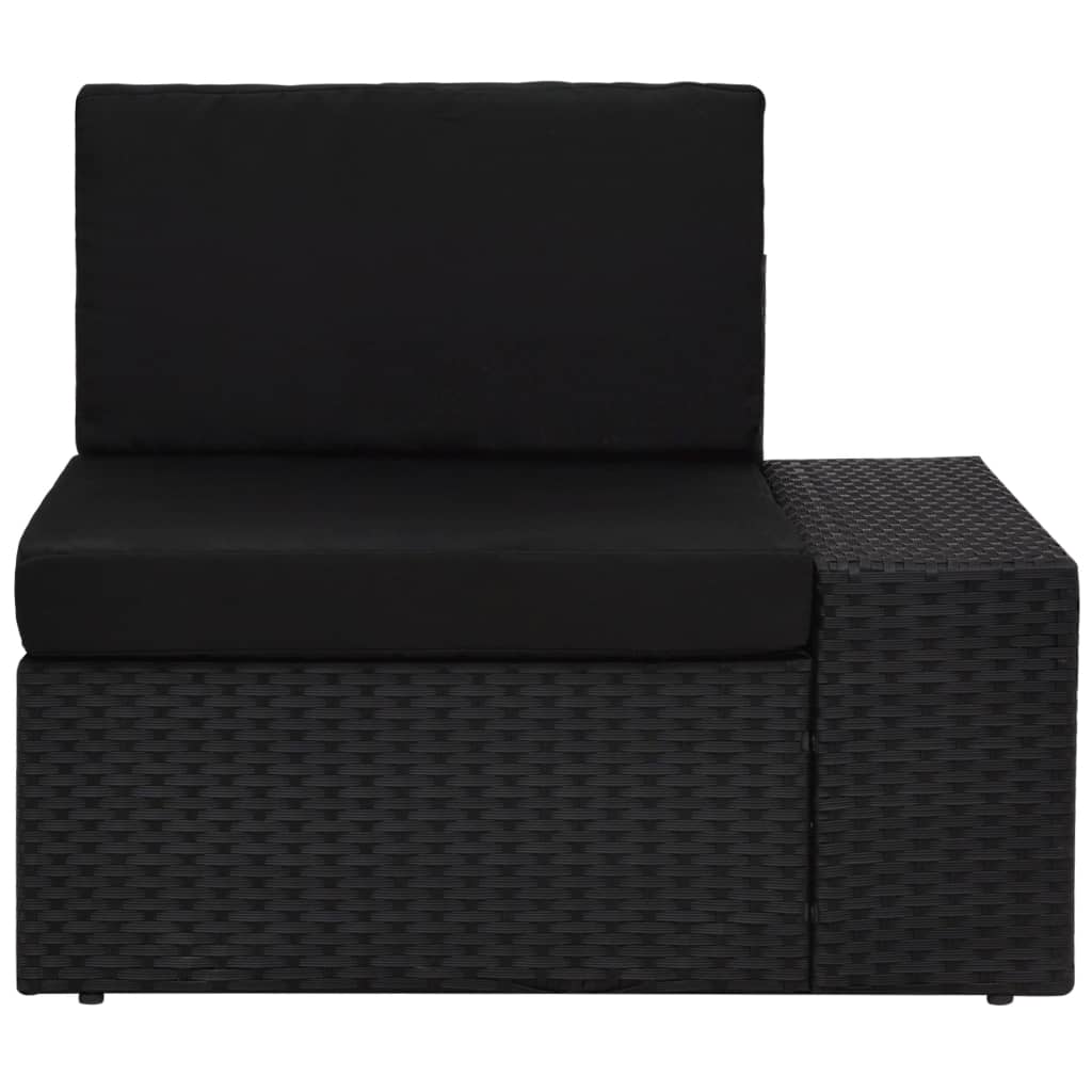 4-delige Loungeset poly rattan zwart - Griffin Retail