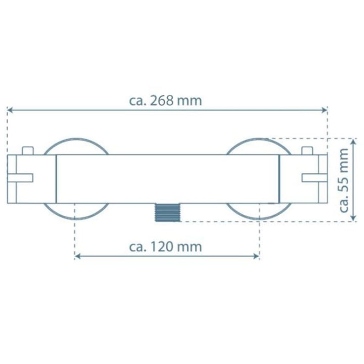 SCHÜTTE Douchemengkraan LONDON thermostatisch 5,5 cm