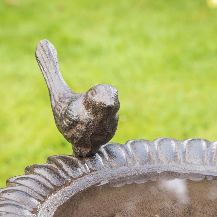 HI Vogelbadje/drinkbak gietijzer bruin