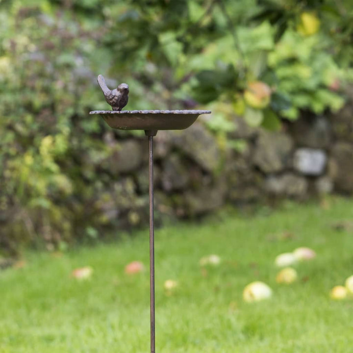 HI Vogelbadje/drinkbak gietijzer bruin