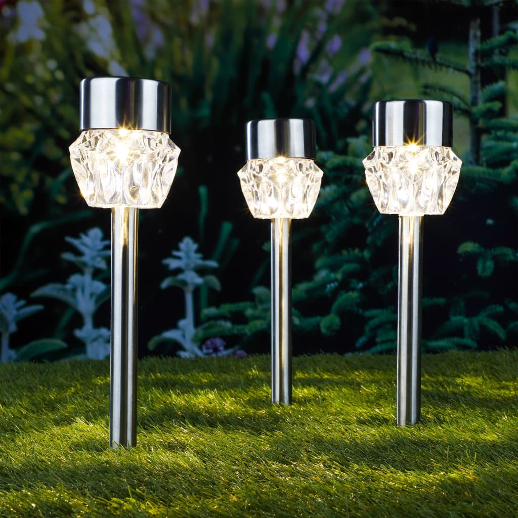 HI Padverlichting solar LED 3 st kristal