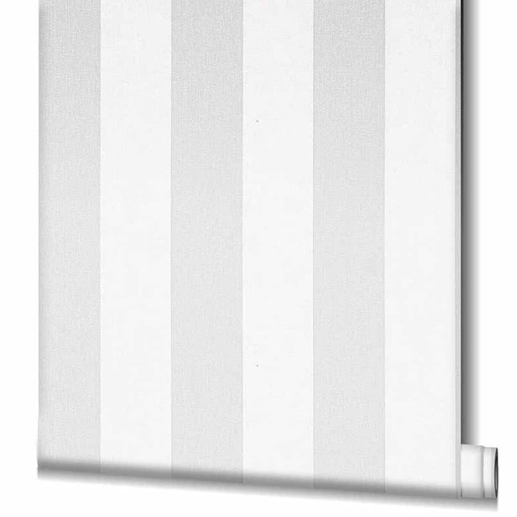 Topchic Behang Stripes lichtgrijs en wit