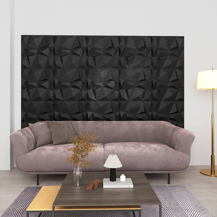 48 st Wandpanelen 3D 12 m² 50x50 cm diamantzwart - Griffin Retail