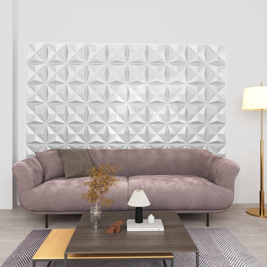 48 st Wandpanelen 3D 12 m² 50x50 cm origamiwit - Griffin Retail