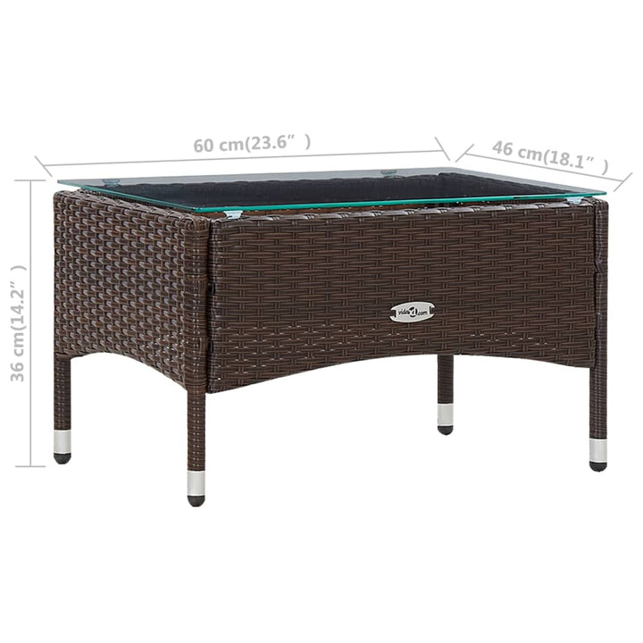 5-delige Loungeset met kussens poly rattan bruin - Griffin Retail