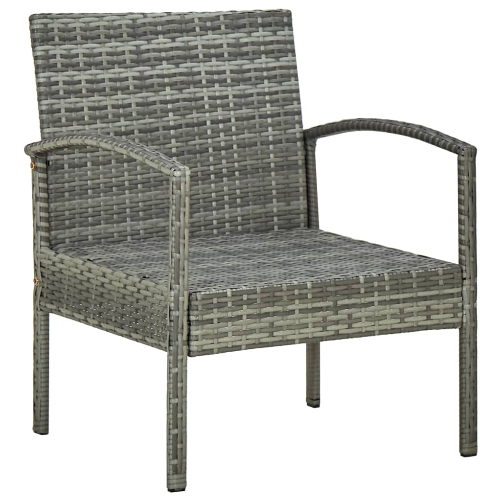 5-delige Loungeset met kussens poly rattan grijs - Griffin Retail