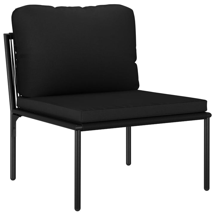 5-delige Loungeset met kussens PVC zwart - Griffin Retail