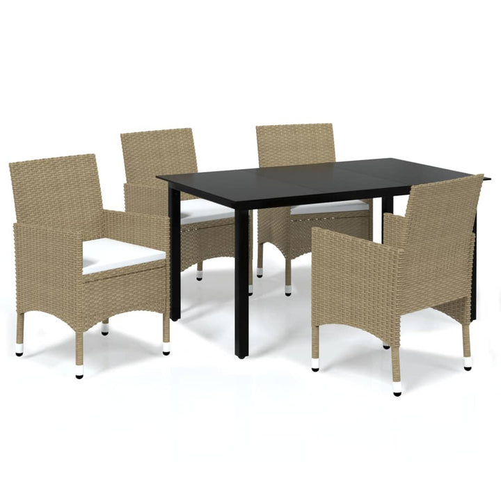 5-delige Tuinset met kussens poly rattan beige - Griffin Retail