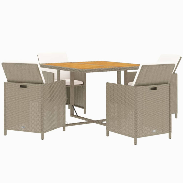 5-delige Tuinset met kussens poly rattan beige - Griffin Retail