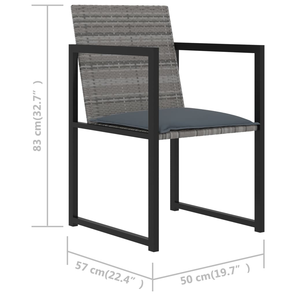 5-delige Tuinset met kussens poly rattan grijs - Griffin Retail