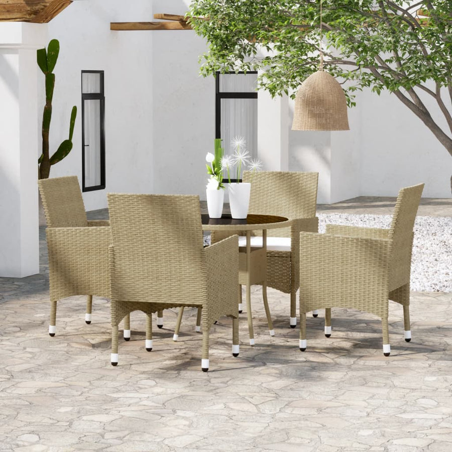 5-delige Tuinset poly rattan beige - Griffin Retail